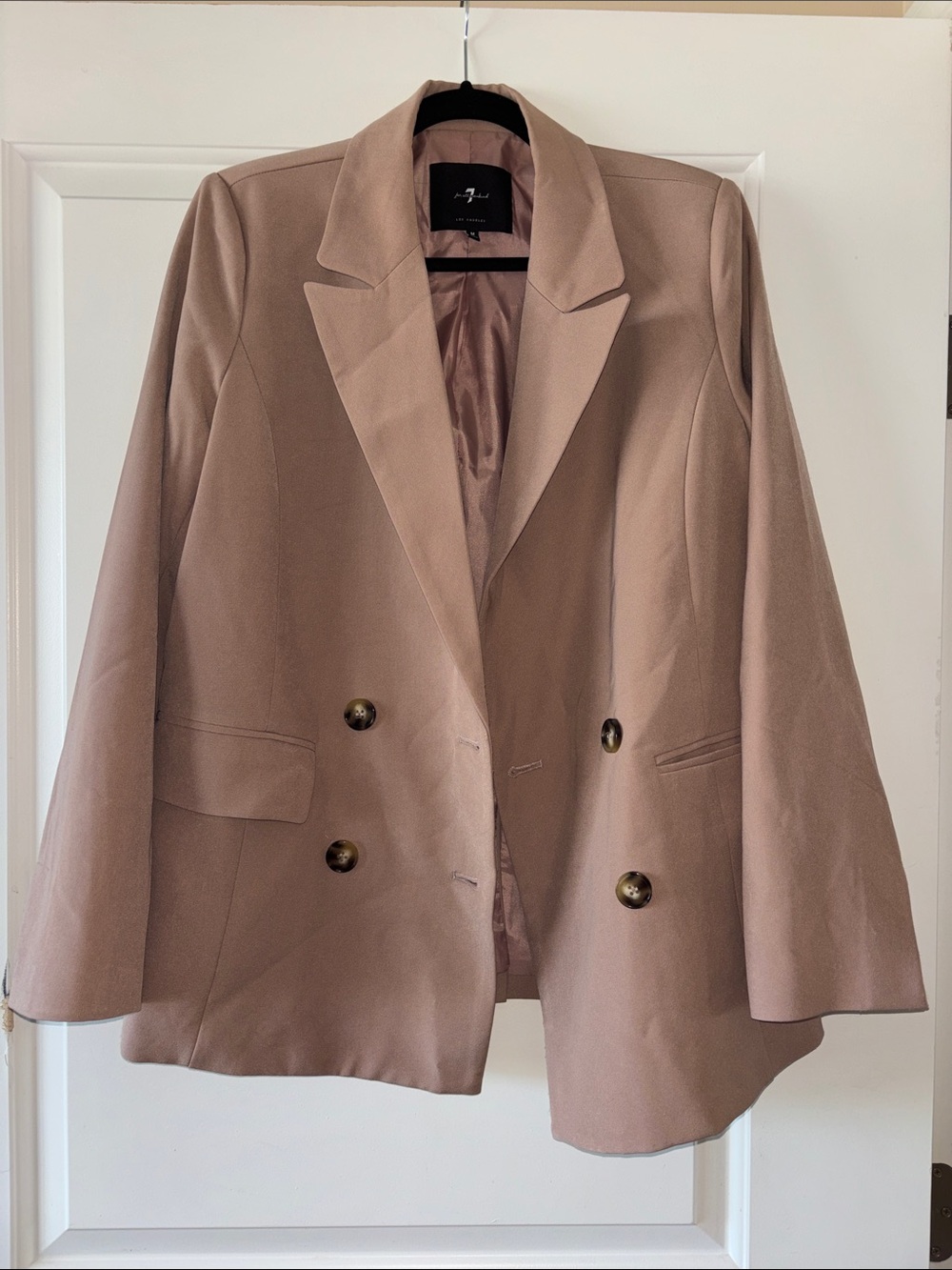 7 For All Mankind Double-Breasted Blazer in Mauve